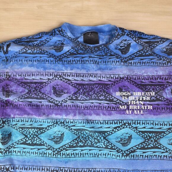 Vintage HOG’S BREATH SALOON AOP Tie Dye Key West Florida Men's Size XL - Picture 3 of 10